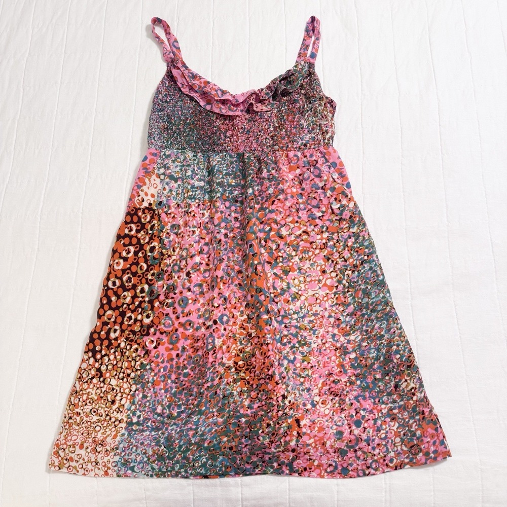Anthropologie Maeve Dress Size SMALL Confetti Whirl Silk Dress Colorful - Picture 2 of 13